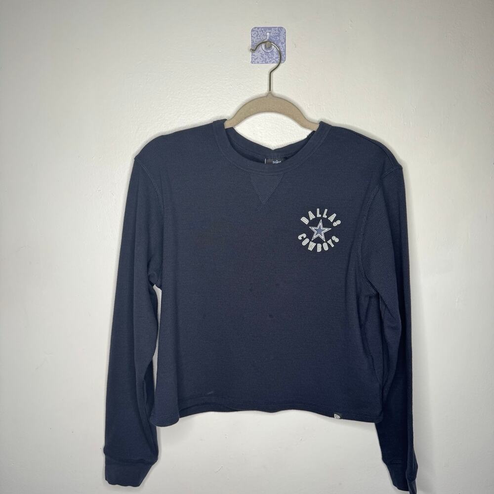 Women’s Dallas Cowboys NFL Team Apparel Boxy Long Sweatshirt – Navy – Size M
